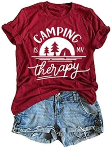 Camping Shirts Women You Know What Rhymes with Camping Alcohol V