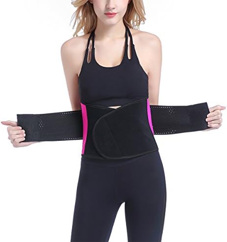 Tissbely Waist Trainer Belt Women's Body Shaper Workout Cincher (L, Pink)