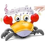ZONICE Orange Crawling Crab Baby Toy with Music and