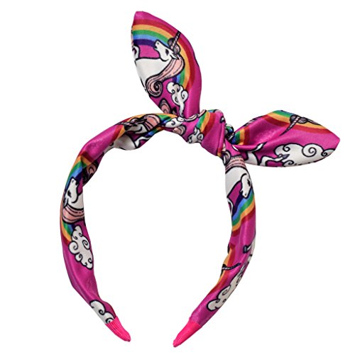 Jxstar Girls Headband DIY Satin Fabric Wrapped Unicorn Hairband Printed Hair Hoop