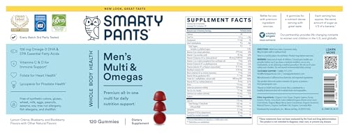 SMARTYPANTS MEN’S MULTI & OMEGAS GUMMIES, 120 COUNT