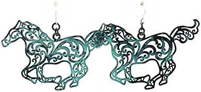 Western Cowgirl Jewelry Turquoise Horse French Wire Earrings