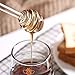 Honey Dipper Sticks Glass Syrup Drizzler Stirring Rods Reusable Stirrers for Bee Honey Coffee Jam Drinks Beverages and Cocktails (2 Pack)