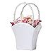 White Flower Basket Flower Girl Basket