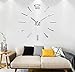 VANGOLD Large DIY Wall Clock Modern 3D Wall Clock with Mirror Numbers Stickers for Home Office Decorations Gift