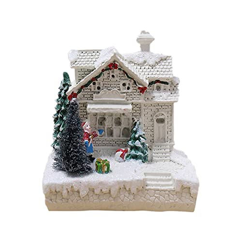 Ochine Christmas Village Light Up House Resin Christmas Scene Village