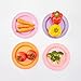 4pcs Bamboo Kids Plates for Baby feeding，Non Toxic & Safe Toddler Plates, Eco-Friendly Tableware for Baby Toddler Kids Bamboo Toddler Dishes & Dinnerware Sets,02