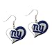 Aminco NFL New York Giants Swirl Heart Earrings, Team Color, one Size (NFL-ER-245-23)