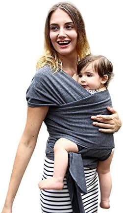 MUCHA Ergonomic Baby Sling Wrap Carrier - Soft Swaddle Blanket - Breastfeeding Cover - Lightweight, soft, and breathable wrap for infant and toddler - Great color Dad/Mom Charcoal (Dark Gray)