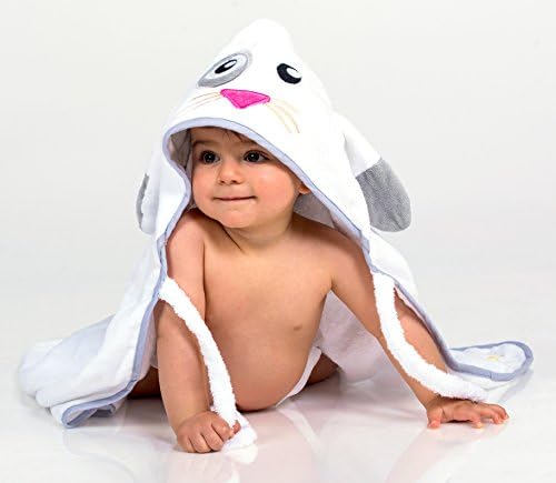 EXTRA Soft Baby Hooded Towel - 100% Cotton,Girls & Boys, Baby Shower Gift, White