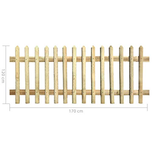 vidaXL Kiefer Imprägniert Lattenzaun 170x120cm Holzzaun Gartenzaun Friesenzaun – Bild 3