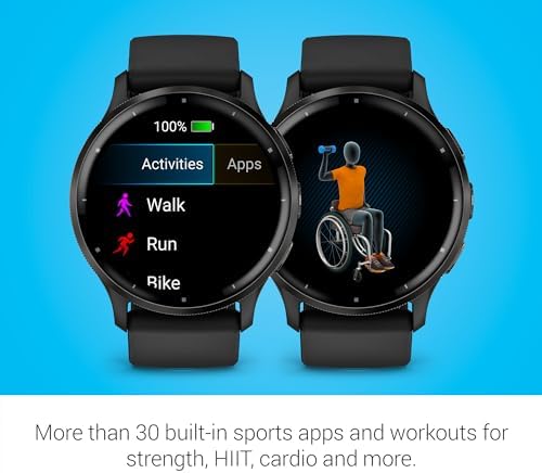 Garmin venu 3, smartwatch premium com gps, amoled, recursos avançados de saúde e condicionamento físico, mais de 30 aplicativos esportivos, 14 dias de duração da bateria, preto