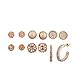 Lux Accessories Rose Gold Stud and Hoop Multi Earring Pack Set 6Pcs