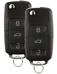Llavero de reemplazo, no cortado, para control remoto de Volkswagen Passat, Jetta, Golf, Cabrio, por Discount Keyless, HLO1J0959753AM, Juego de 2