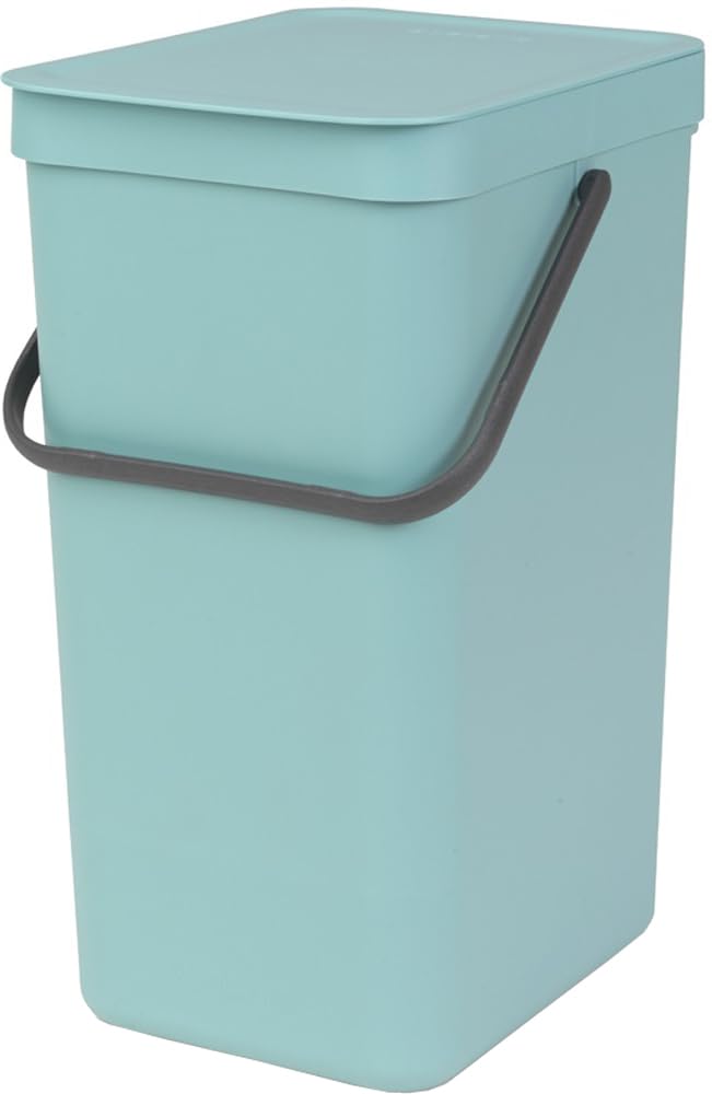 Brabantia 109843 Sort & Go Recycling Bin, Plastic, 16 L - Mint Green