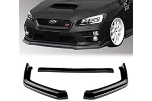 HK5 EPARTS 3 Pieces Front Bumper Lip Spoiler Splitter Side Body Kit Trim Protection Compatible with 2015-2021 Subaru WRX STI Sedan, 2016 2017 2018 2019 2020 (Painted Black)