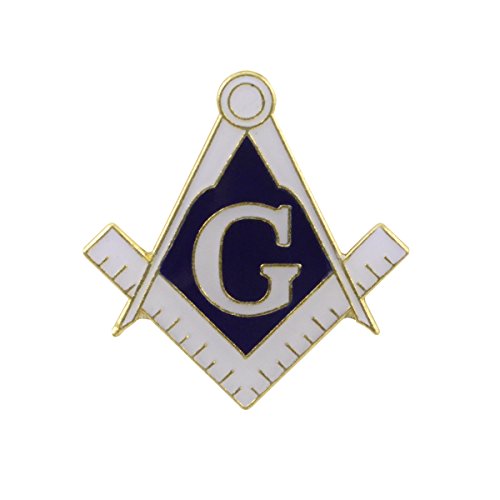 Treasure Gurus Blue Lodge Masonic G Square and Compass Collar Lapel Pin