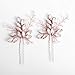 Unicra Wedding Silver Hair Pins Wedding Bridal Pearl Hair Accessories for Brides and Bridesmaids Pack of 2 (Rose Gold)