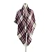 Women's Large Tartan Scarf Shawl Stole Plaid Checked Acrylic Cowl Orange (A)