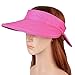 Vbiger Butterfly Knot Sun Wide Brim Visor Floppy Fold Beach Hat (Rosy Red)