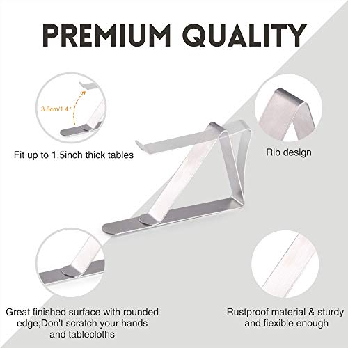 FANGZHIDI Picnic Tablecloth Clips 12 Packs Stainless Steel Table Cover Clamps