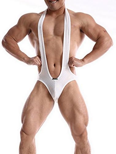 Men's Sexy Wrestling Singlet Lingerie Thong Bodysuit Underwear