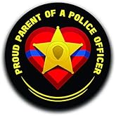 Proud Parent of A Police Officer Decal Sticker Car Truck Van Bumper Window Laptop Cup Wall - Two 5 Inch Decals - MKS0346