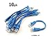 CablesOnline 10-Pack 6inch CAT5e UTP Ethernet RJ45 Full 8-Wire Blue Patch Cable, U-000BL-10