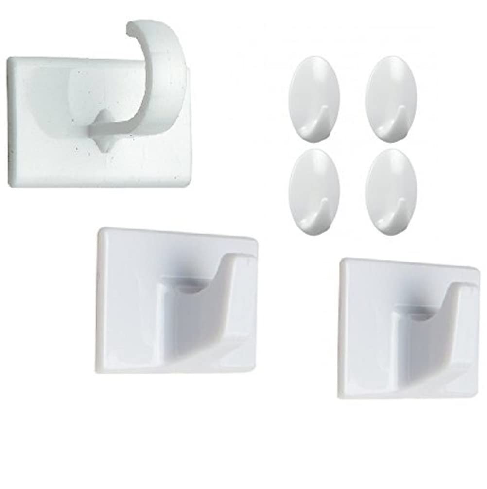 Merriway BH06555 (18 Pcs) Workshop Assortment of Self Adhesive Hooks - Pack of 18 Pieces