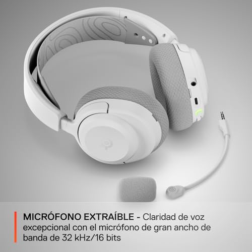 Arctis Nova 3P Wireless Auriculares Gaming multiplataforma - App - Batería 40h - Controladores magnéticos de neodimio - 2,4 GHz/Bluetooth - Micro extraíble - PS5, PS4, PC, Switch -Blanco
