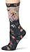 Ozone Women's Socks - Mona Linen Wildflower Patterned Crew Socks, Cotton-Nylon Blend Sock, Women's Sock Size 9-11 (as1, alpha, one_size, regular, regular, Blue)