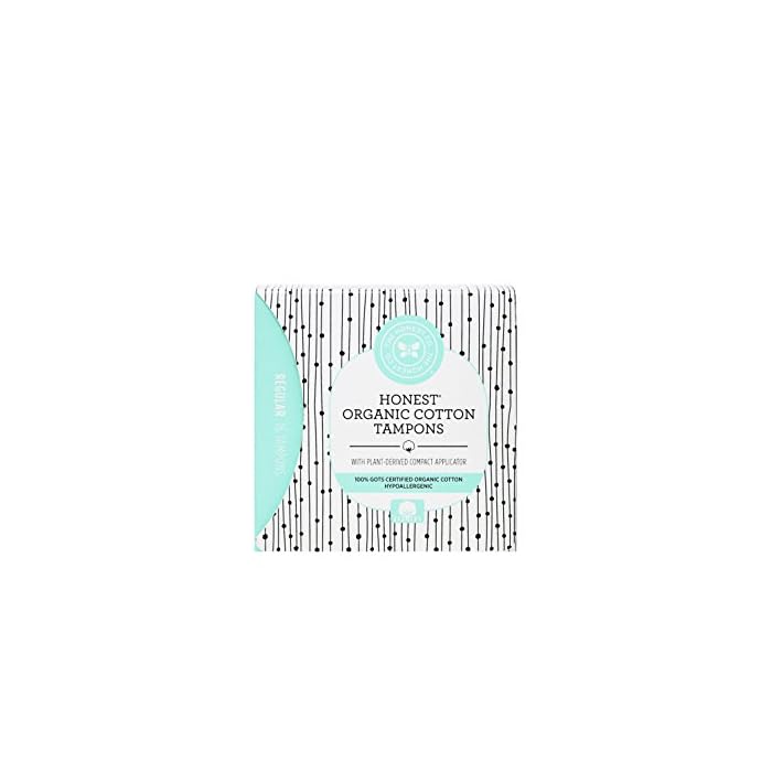 The Honest Company Organic Cotton Tampons with Plant-Based Compact Applicator | Super | Hypoallergenic & Breathable…