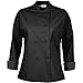 Women’s Long Sleeve Chef Coat/Double Breasted/Plastic Button Reversible Front Closure (S-XL, 2 Colors) (X-Large, Black)