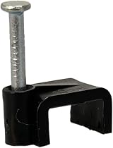 On1shelf Black Flat Cable Clips with Fixing Nail 10mm 50 Pieces view 5