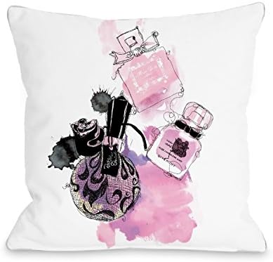 Square Zippered Throw Pillowcase 18X18 Inch(One Side) PC Watts Volatile three bottles of perfume hco417