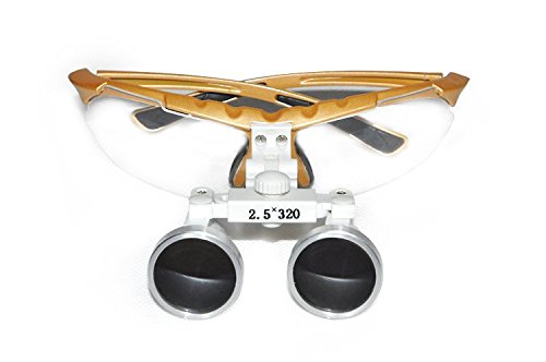 Denshine Yellow Brand New Dentiste chirurgie dentaire Binocular m¨¦dicale Loupes 2.5X 320mm Optical Glass Loupe