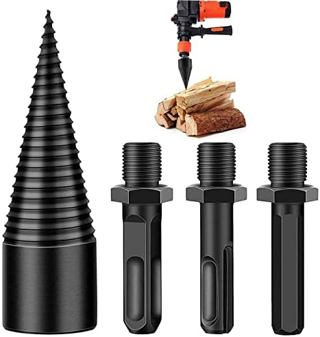 DELFINO Firewood Starter - Log Splitter Drill Bit Set, Removable Wood ...