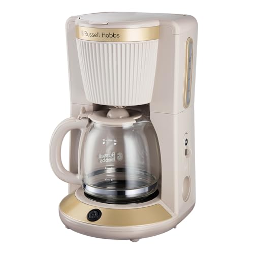 Russell Hobbs Filter Coffee Maker [1.25L, 1100W] Brontë Stone (WhirlTech Technology, Drip stop, Keep Warm, Glass carafe, Water window, Pause & pouring function, Brew now button, Lighting) 26781-56