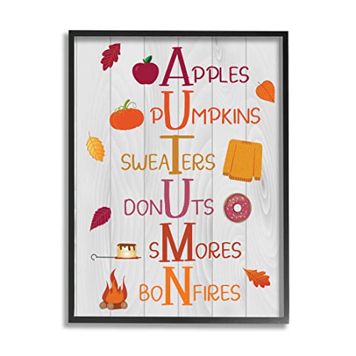 Stupell Industries Autumn Letters Seasonal Words Giclee Framed Wall Art, Design…