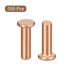 uxcell 200Pcs Copper Solid Rivets, 5/64" x