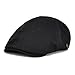 VOBOOM Ivy caps Herringbone Cotton Flat caps Light Newsboy caps Cabbie Hat (Black)