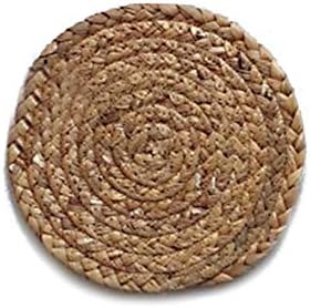 Dorrisi Round Placemat Drink Coasters Kitchen Table Mat Natural Straw Cup Coaster Kitchen Accessories
