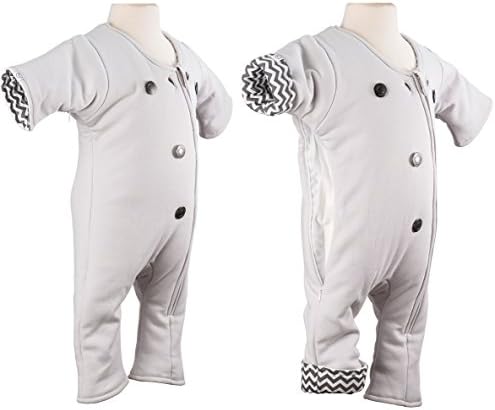 CribCulture Baby Sleepsuit &amp; Infant Transition Swaddle: Sleep Suits For Infants 3-9 Months (Gray Chevron)