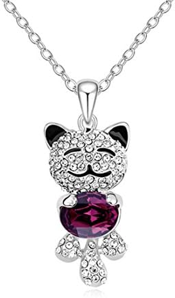Cat Necklace Silver Necklace Chain With cat pendant angle necklace butterfly necklace for Christmas gift Cheap Jewelry