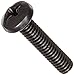 Steel Pan Head Machine Screw, Black Oxide Finish, Meets ASME B18.6.3, #2 Phillips Drive, #8-32 Thread Size, 3/4