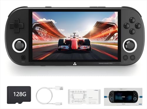 Trimui Smart Pro Retro Handheld Game Console, 5" IPS Screen Portable Game Console with 5000mAhBattery, Built in 128G TF Card &15000+ Games,Support WiFi Multiplayer Online Battle (Black)