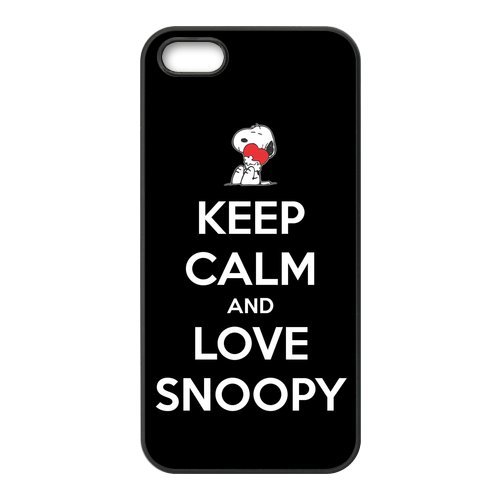 TPU iPhone 5s Case,Snoopy Design Fashion Pattern Hard Back Cover Snap on Case for iPhone 5 / 5s (Black/white)