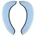 saounisi Toilet Seat Cover Washable, Padded Cushion Warm Soft Thick Fuzzy Round Elongated Washable Disposable Large Blue 1 Pack