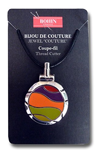 Bohin Jewel Couture Thread Cutter Wave Lime and Orange