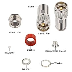 PL-259 Connectors Male UHF Type Attach Adapter End